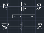 Чертеж Указатели сторон света для флюгера