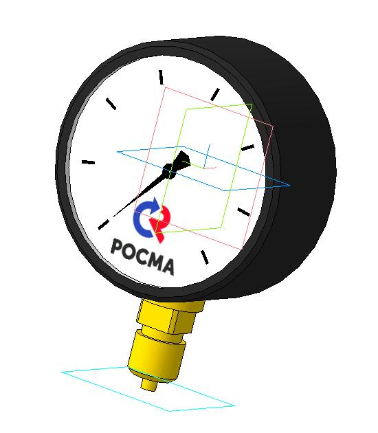 3D модель Манометр ТМ-510 Р. 00 (0-... МПа) М20х1,5. 1,5