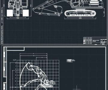 Чертеж Кинематический расчет одноковшового экскаватора VOLVO EC380D