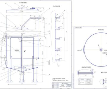 Чертеж Сборочный чертеж ферментера ФБС