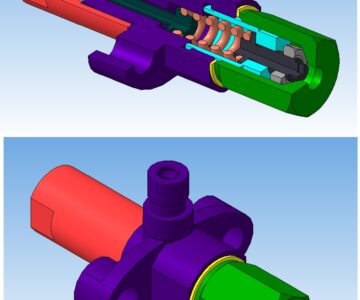 3D модель Штифтовая форсунка закрытого типа с распылителем двигателя СМД-14