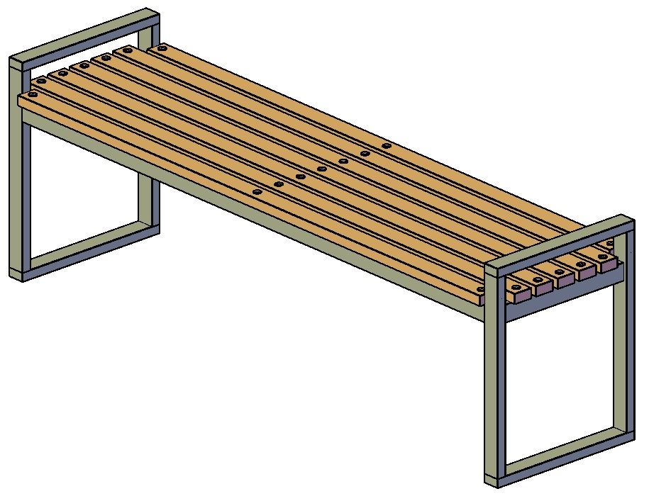 3D модель Скамейка 1500х300х490
