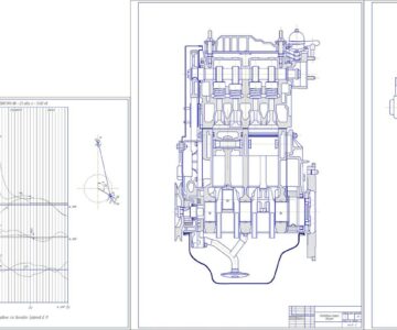 Чертеж Тепловой и динамический расчет двигателя (прототип ВАЗ 1111)