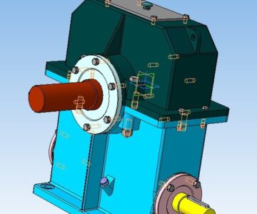 3D модель 3D модель червячного одноступенчатого редуктора