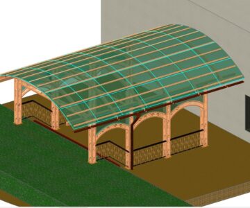 3D модель Конструктивный чертеж навеса 3D