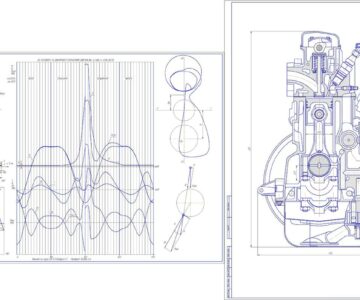 Чертеж Тепловой и динамический расчет двигателя ВАЗ 341