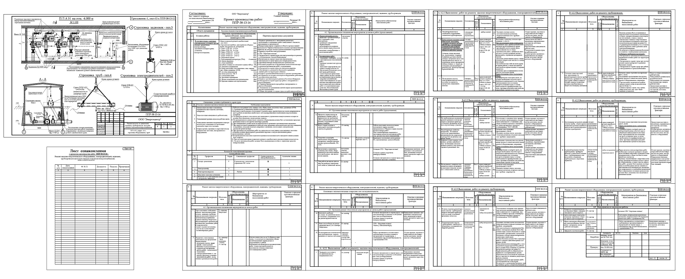 Чертеж Ремонт насосно-энергетического оборудования, электродвигателей, задвижек, трубопроводов