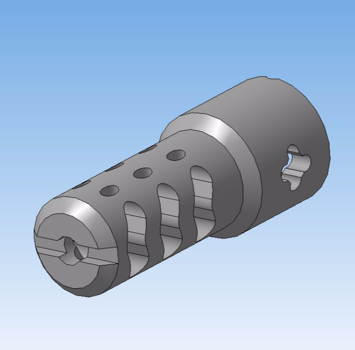 3D модель Дульный тормоз-компенсатор АК-74 "Разбойник"