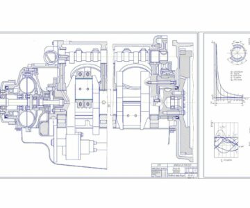 Чертеж Тепловой, кинематический и динамический расчет двигателя КамАЗ 740
