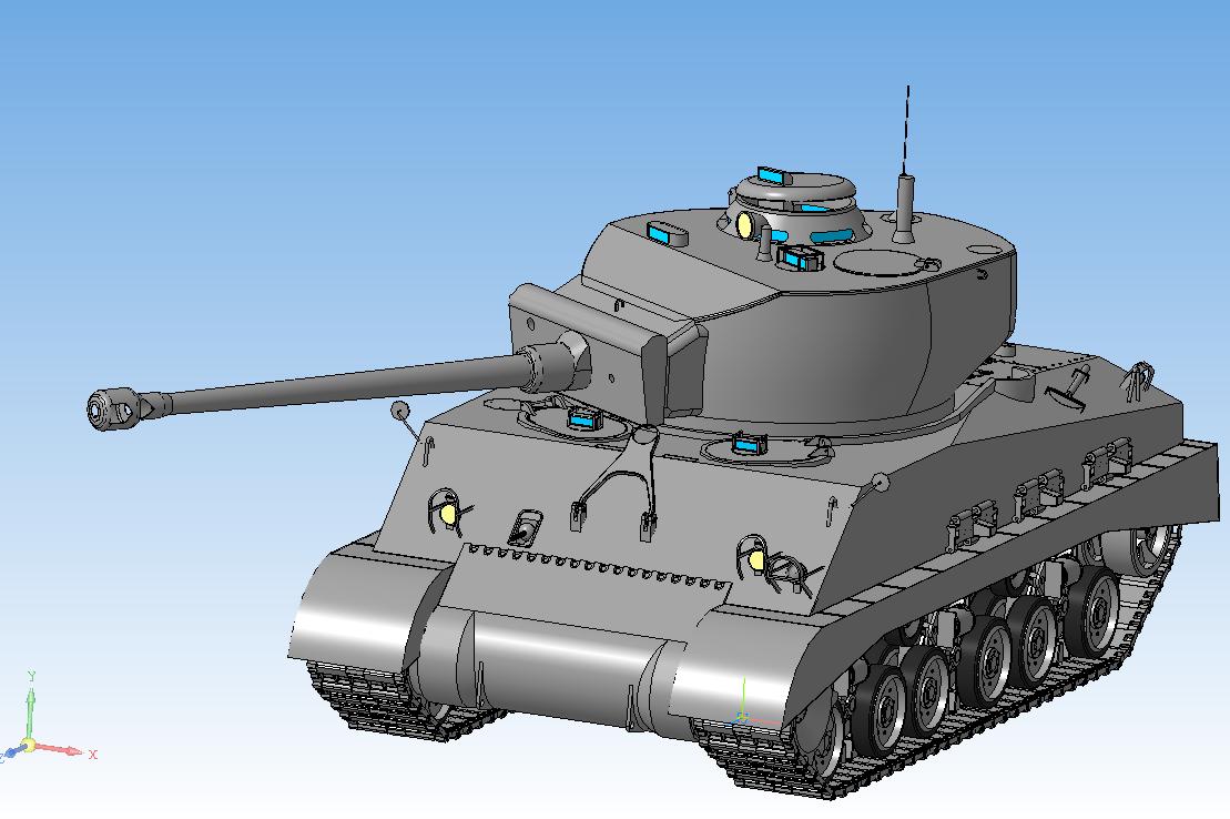 3D модель Средний танк M4A2(76)W HVSS