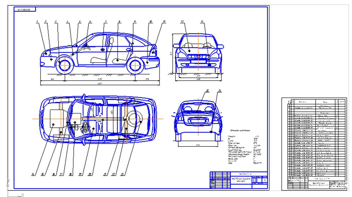 Чертежи автомобилей для 3d моделирования