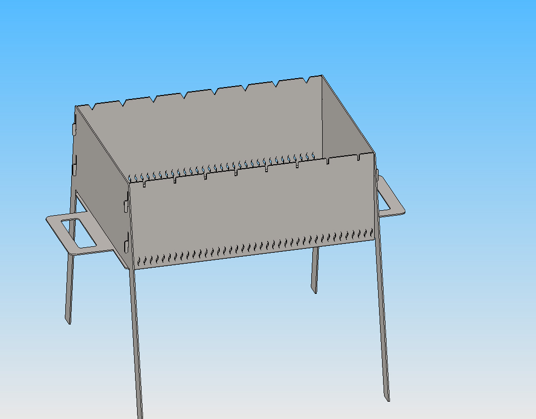 3D модель Мангал лист 2 сталь 12х18н10т