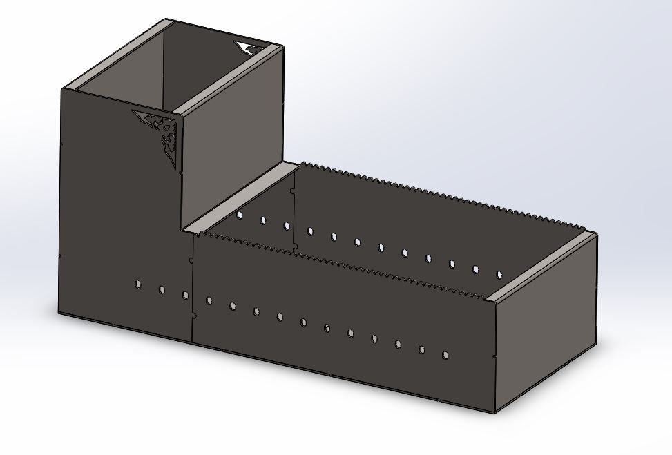 3D модель Мангал 720x300 Сталь S=3