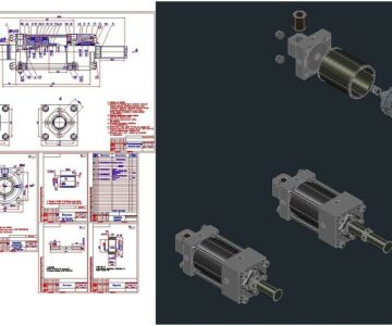 Чертеж Пневмоцилиндр мм108