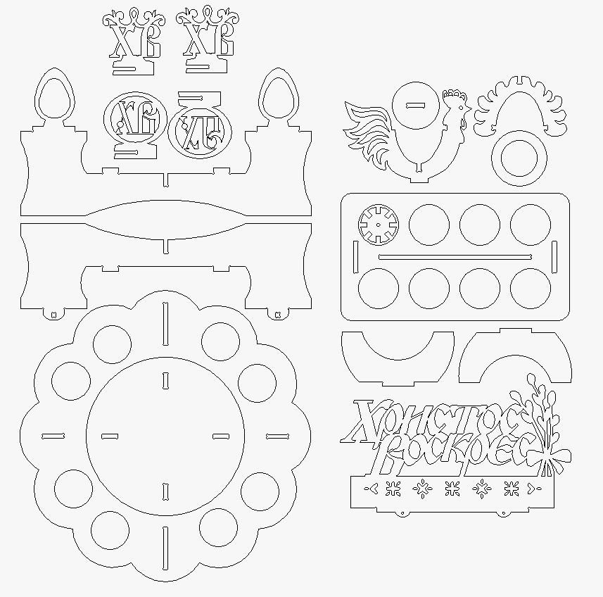 Чертеж Подставки под яйца и кулич