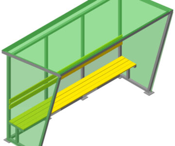 3D модель Павильон для курения из трубы квадратного сечения