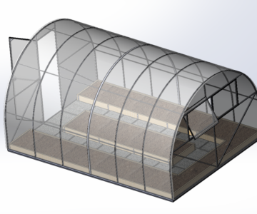 3D модель Теплица из поликарбоната (3х4)