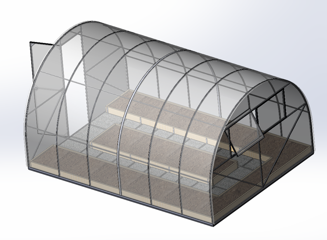 3D модель Теплица из поликарбоната (3х4)