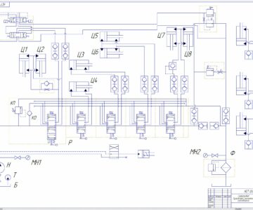 Чертеж Гидропривод бульдозера, рыхлителя, корчевателя