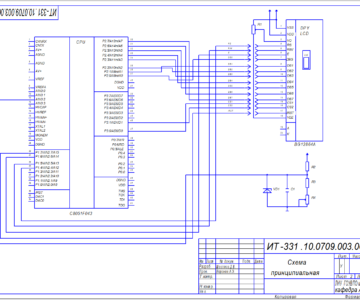 Чертеж Разработка элементов системы управления технологическим оборудованием на базе микропроцессоров с ядром CIP-51 (управление конвейерной линией)