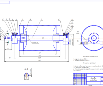 Чертеж Приводной барабан d500