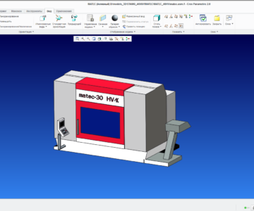 3D модель 3-х мерная модель 5-ти осевого Вертикально-фрезерного станка с ЧПУ Matec 30HVK