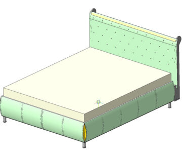 3D модель Кровать двухспальная с 2 половинок 1600 2000