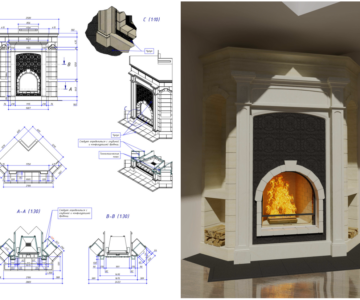3D модель Облицовка камина.