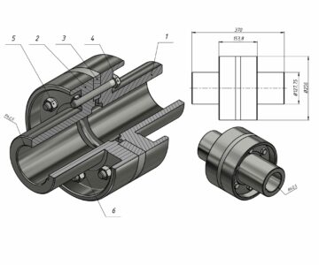 3D модель Муфта фланцевая 2500-85-11-УЗ ГОСТ 20761-96