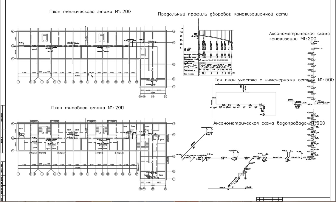 Чертеж Инженерное оборудование зданий