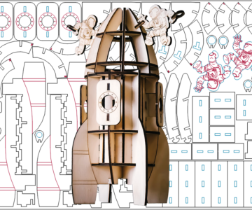 Чертеж Конструктор "Ракета" из фанеры