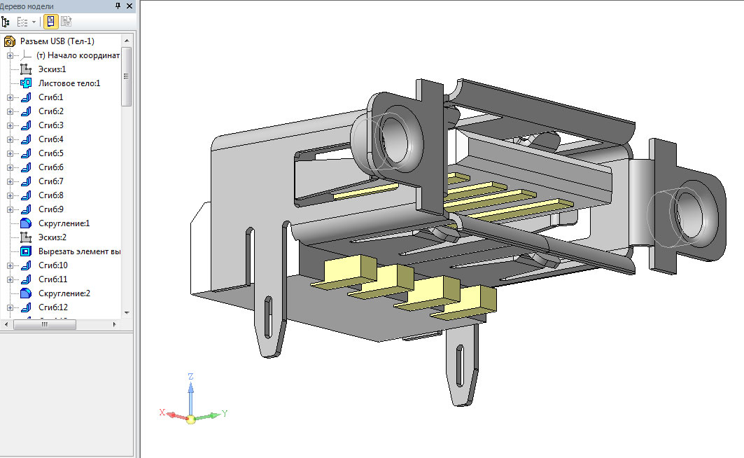 3D модель Разъем USB