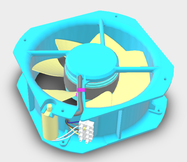 3D модель Вентилятор осевой общего назначения переменного напряжения 225x225x80мм