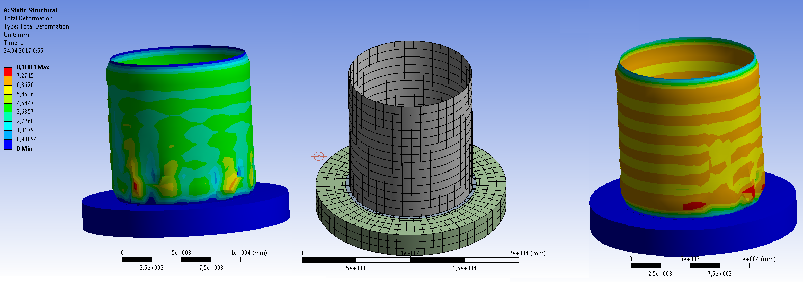 3D модель Расчет резервуара в Ansys Workbench