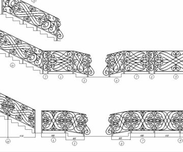 Чертеж Перила художественная ковка