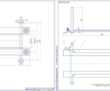Чертеж Разработка комплекта узлов электромеханического четырёхстоечного подъёмника