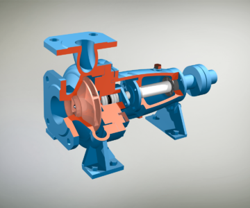 3D модель 3D модель центробежного консольного насоса К 50-32-125