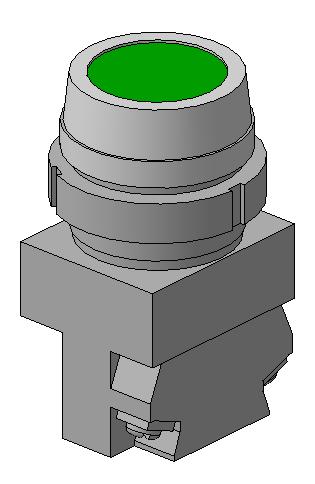 3D модель Кнопка LA125D зеленая