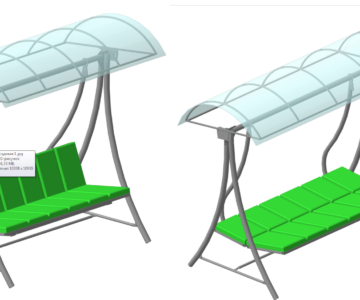 3D модель Качели дачные 1100 Х 2200 Х 2100 мм