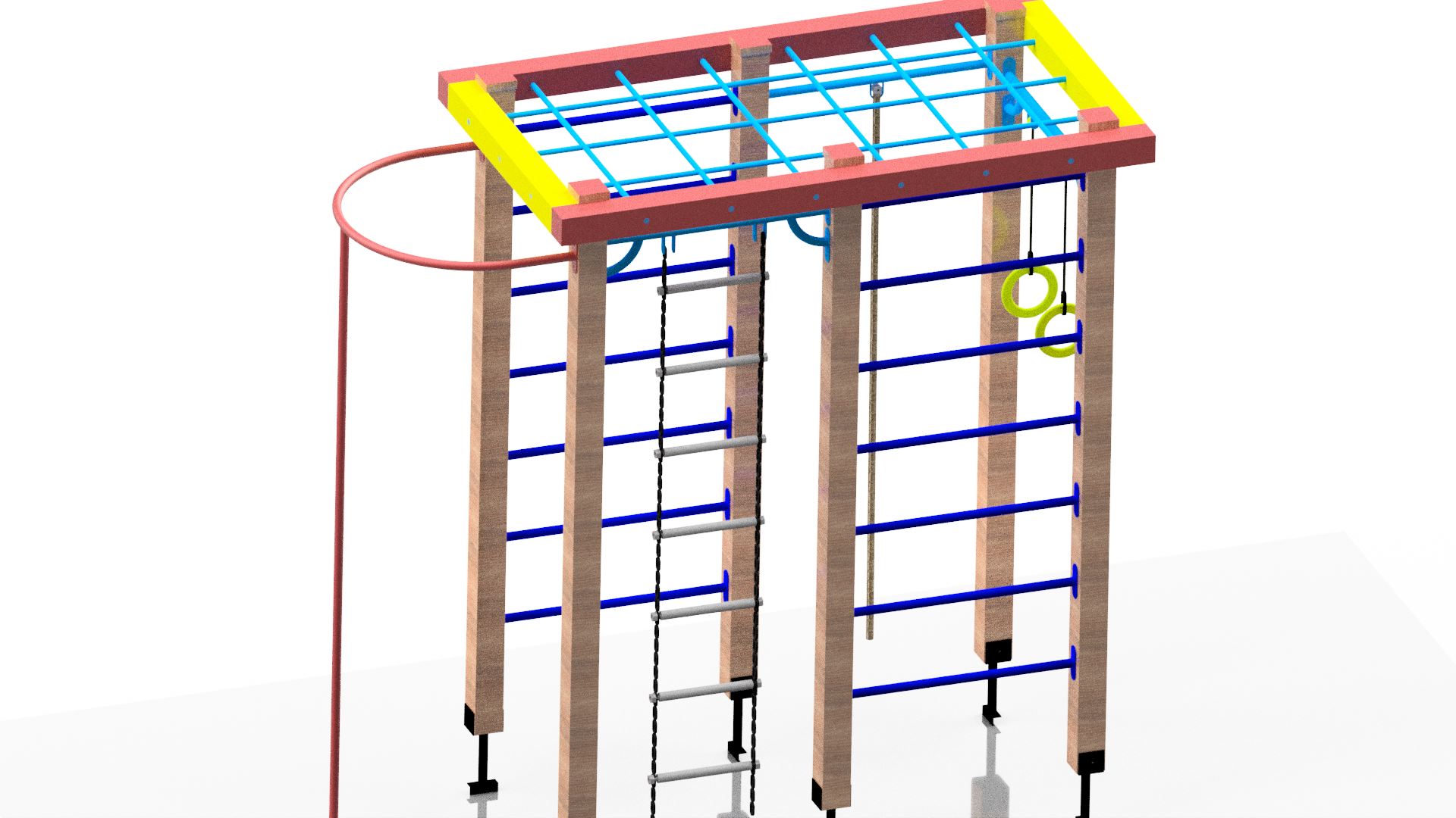 3D модель Оборудование для детской площадки - гимнастический комплекс