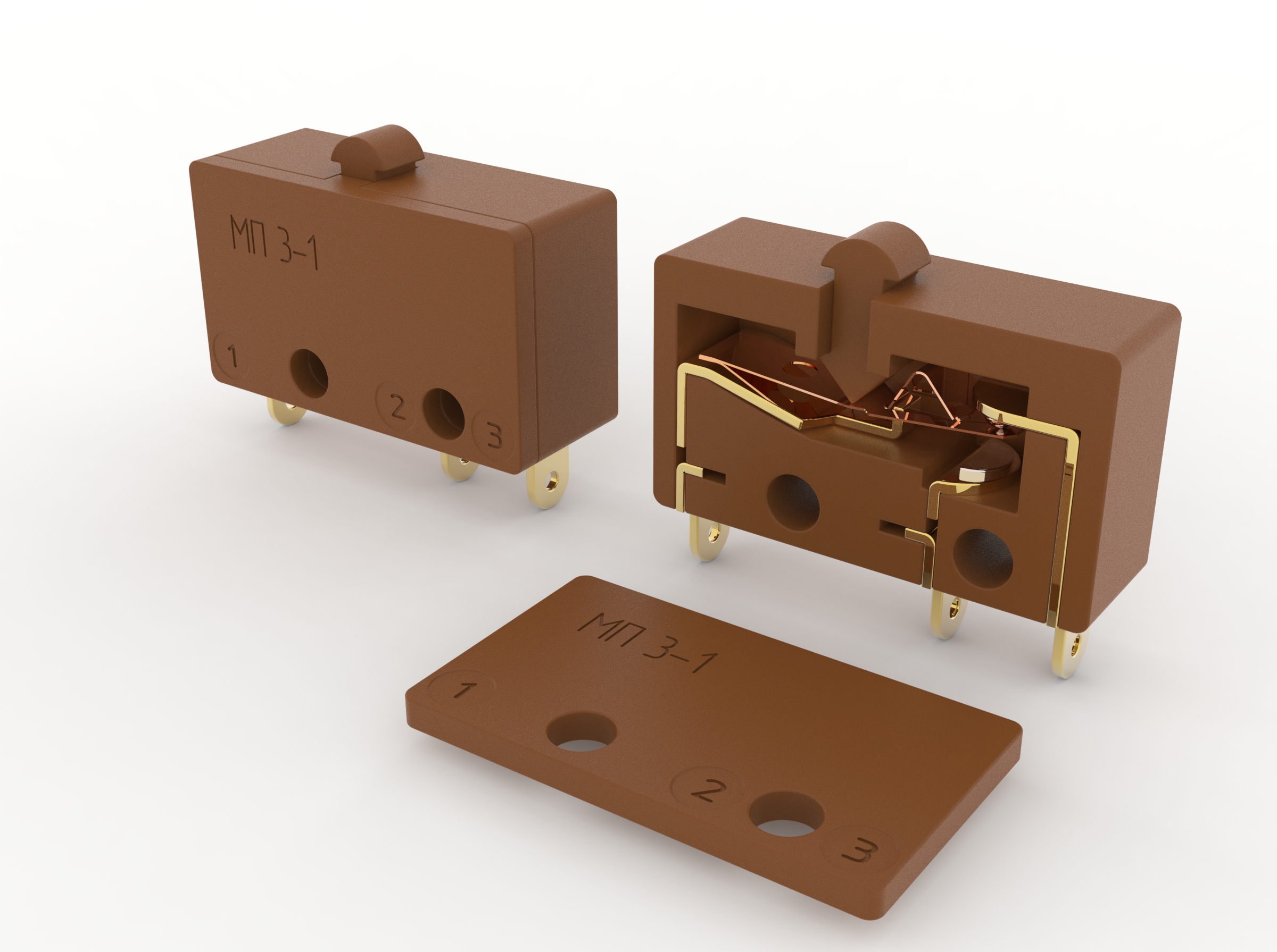 3D модель МП3-1 Микро переключатель
