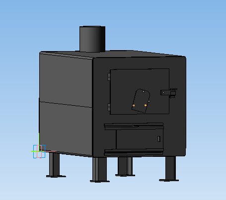 3D модель Печь-буржуйка 400х400х605 мм.