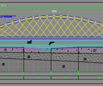 Чертеж Арочно-вантовый мост