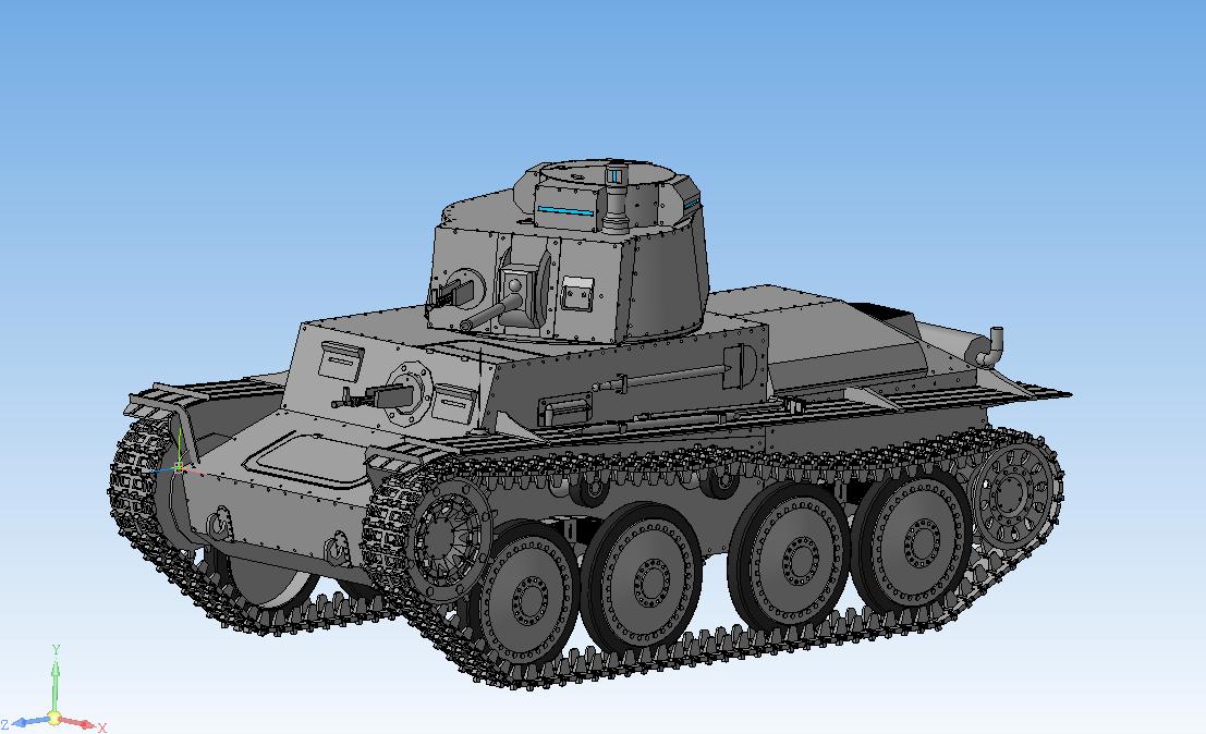 3D модель Легкий танк Panzer 38(t)