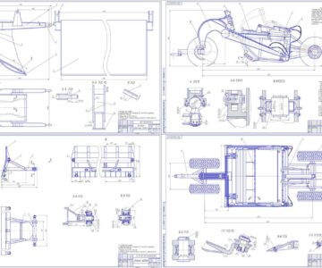 Чертеж Проектирование прицепного скрепера