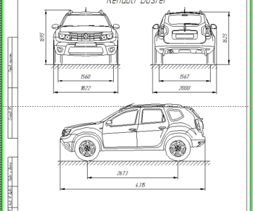 Чертеж Чертеж автомобиля Renault Duster