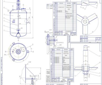 Чертеж Расчет и проектирование вертикального аппарата с мешалкой