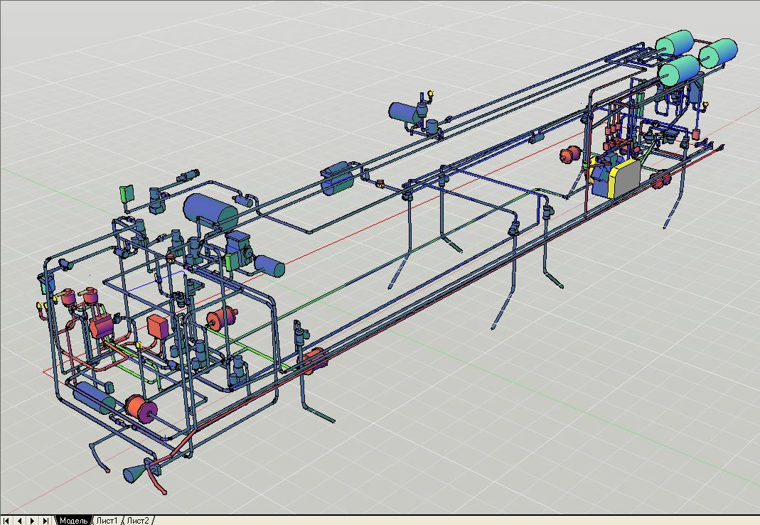3D модель Пневматическая схема электровоза ВЛ-80С