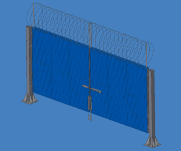 3D модель Ворота с колючей проволокой