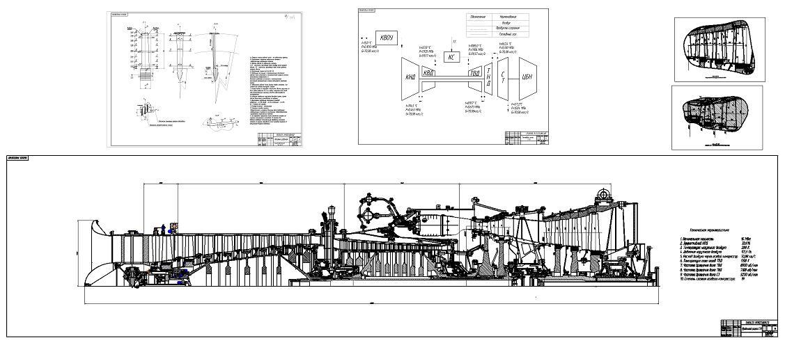 Чертеж Проектирование газотурбинной установки